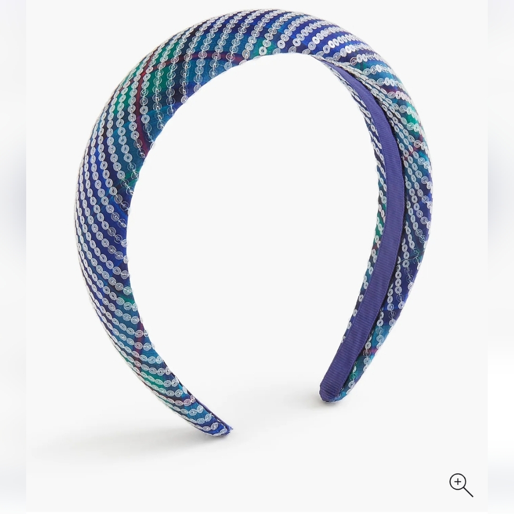 J.Crew Sequin tartan puff headband